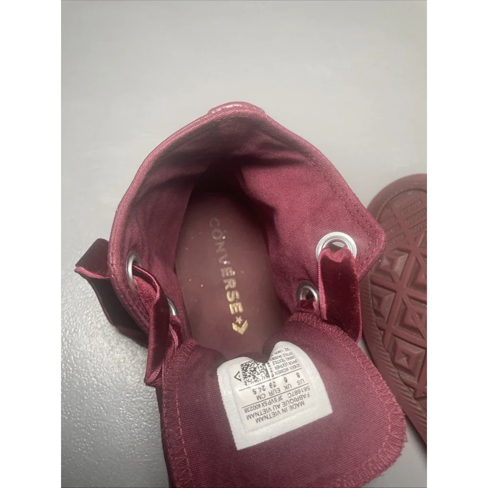 Converse Shoes Women's Chuck Taylor All Star Red Leather Sneakers Size 8 - Picture 6 of 11